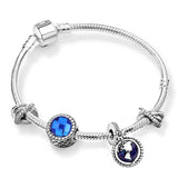 Silver Plated Charm Bracelet with Fox & Aircraft Beads Pendant