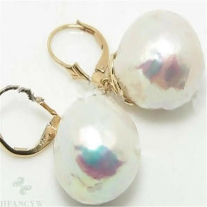 BAROQUE PEARL Earrings hook Mesmerizing Jewelry CLASP party Gift hang Fine