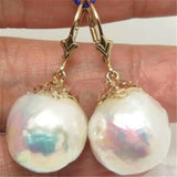 BAROQUE PEARL Earrings hook Mesmerizing Jewelry CLASP party Gift hang Fine