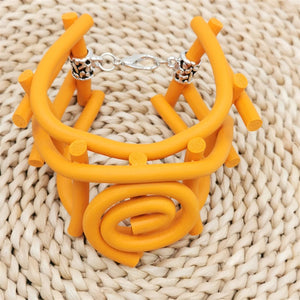 Boho Bangle Charm Bracelets Rubber Punk Jewelry