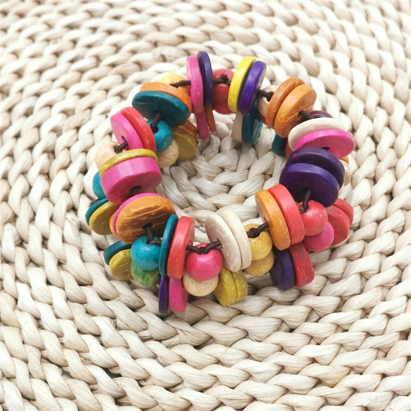 Boho Wood Beads Charm Bracelet Vintage Statement Bangle Party Gift