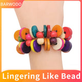 Boho Wood Beads Charm Bracelet Vintage Statement Bangle Party Gift