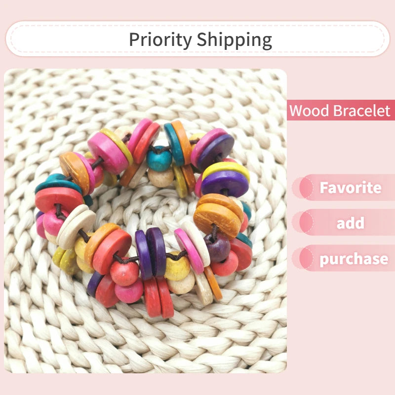 Boho Wood Beads Charm Bracelet Vintage Statement Bangle Party Gift