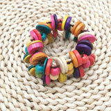 Boho Wood Beads Charm Bracelet Vintage Statement Bangle Party Gift