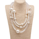 Layered Necklace Women Mesh Pearl Boho Gothic Jewelry
