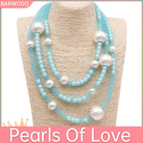 Layered Necklace Women Mesh Pearl Boho Gothic Jewelry