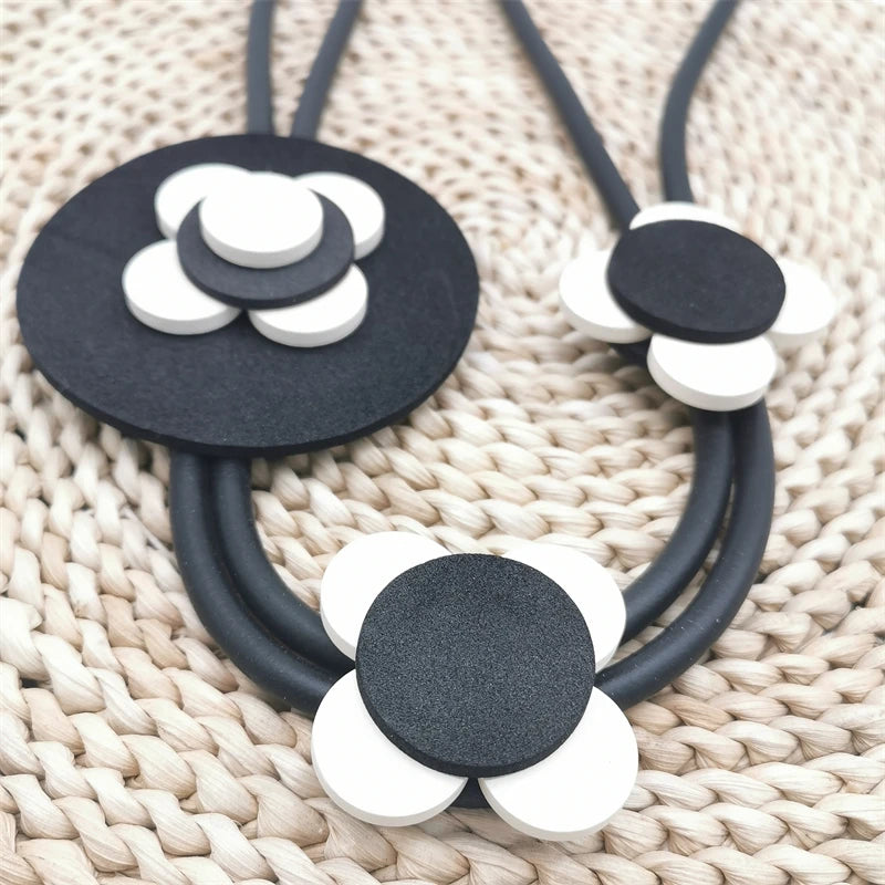Flower Pendant Necklace Rubber Jewelry Wedding Accessories