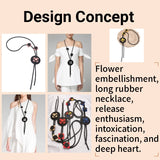 Flower Pendant Necklace Rubber Jewelry Wedding Accessories