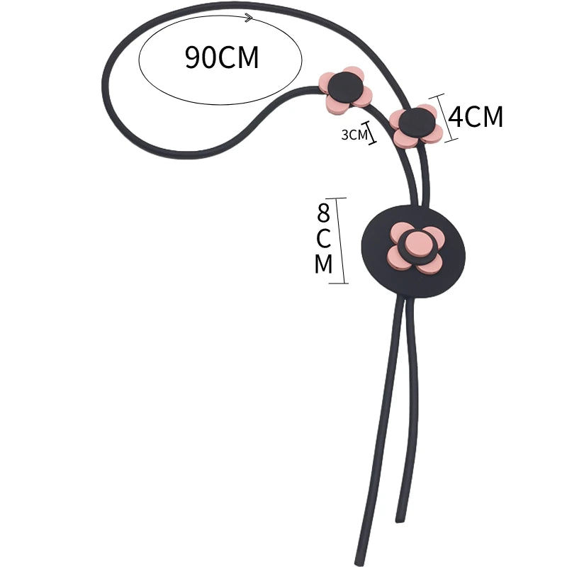 Flower Pendant Necklace Rubber Jewelry Wedding Accessories