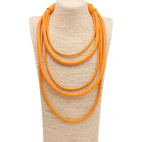 Long Rubber Chains Necklace Layered Statement Jewelry