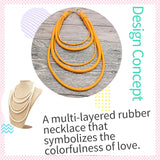 Long Rubber Chains Necklace Layered Statement Jewelry