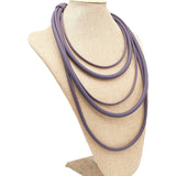 Long Rubber Chains Necklace Layered Statement Jewelry
