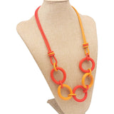 Round Pendant Necklaces Gothic Rubber Rope Party Bar Accessories Jewelry