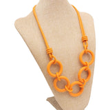 Round Pendant Necklaces Gothic Rubber Rope Party Bar Accessories Jewelry