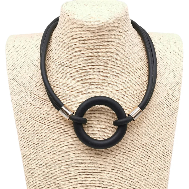 Rubber Short Chain Punk Necklace Pendant Boho Necklaces