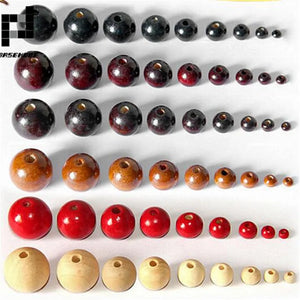 100pcs 4/6/8/10/12/14mm Wood Beads Spacer Bead DIY Bracelet Making Jewelry