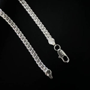 925 Silver Side Chain Necklace 8-24 Inch Wedding Jewelry