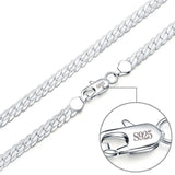 925 Silver Bracelet 6mm Flat Side Chain Lobster Clasp For Man & Woman