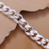 925 Silver Charm Bracelet 10MM Chain Wedding Gift