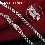 925 Sterling Silver 16-30 Inch Sideways Necklace for Man Woman