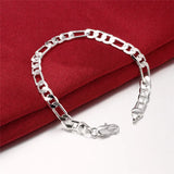 8 Inch Silver 4MM/6MM Chain Bracelet Wedding Gift Jewelry