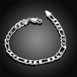 8 Inch Silver 4MM/6MM Chain Bracelet Wedding Gift Jewelry