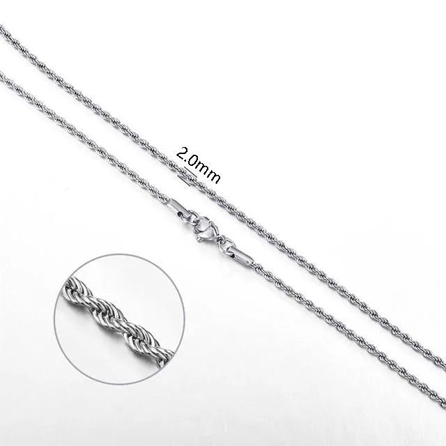 925 Silver Rope Chain Necklace 16-24 Inches Wedding Party Jewelry