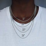 925 Silver Rope Chain Necklace 16-24 Inches Wedding Party Jewelry