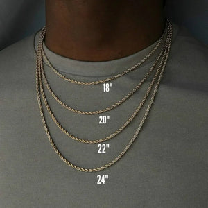 925 Silver Rope Chain Necklace 16-24 Inches Wedding Party Jewelry