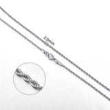 925 Silver Rope Chain Necklace 16-24 Inches Wedding Party Jewelry