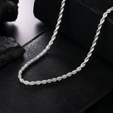 925 Silver Rope Chain Necklace 16-24 Inches Wedding Party Jewelry