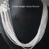 925 Silver 5pcs 1mm Link Chain Necklace Women Men Jewelry Gift