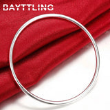 925 Silver 1.5MM Round Circle Bangle for Woman Engagement