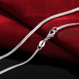 925 Silver Flat Snake Chain Necklace 2MM 16-30 Inch