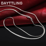 925 Silver Flat Snake Chain Necklace 2MM 16-30 Inch