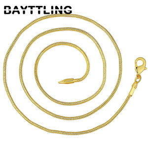 925 Silver 2MM Golden Snake Chain Necklace Wedding Gift