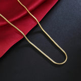 925 Silver 2MM Golden Snake Chain Necklace Wedding Gift