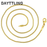 925 Silver 2MM Golden Snake Chain Necklace Wedding Gift