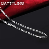925 Silver 4MM Link Chain Necklace 16-30 Inch for Wedding Jewelry