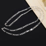 925 Silver 4MM Link Chain Necklace 16-30 Inch for Wedding Jewelry
