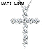 925 Silver Zircon Cross Necklace Women's Charm Engagement Party Gift