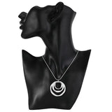 925 Silver Frosted Round Necklace 18 Inches Women's Charm Gift Jewelry