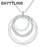 925 Silver Frosted Round Necklace 18 Inches Women's Charm Gift Jewelry