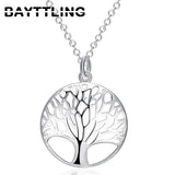 925 Silver Tree of Life Necklace 18" Women Wedding Jewelry