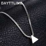 925 Silver Triangle Pendant Necklace 18-Inch for Women Wedding