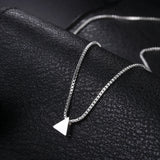 925 Silver Triangle Pendant Necklace 18-Inch for Women Wedding
