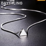 925 Silver Triangle Pendant Necklace 18-Inch for Women Wedding