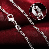 925 Silver 2MM Chain Necklace For Men Women 16-30 Inch