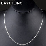 925 Sterling Silver 2MM 16-30 in Chain Necklace Lady Charms Gift