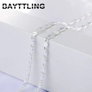 925 Sterling Silver 2MM 16-30 in Chain Necklace Lady Charms Gift